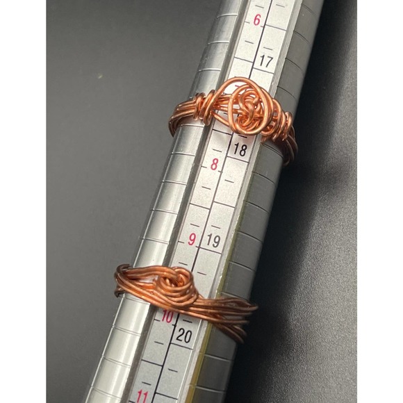 Copper Wire Wrapped Rings. 2 sizes - Picture 4 of 7
